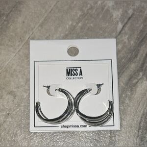 Silver Luxe Layered Hoop Earrings BNIB